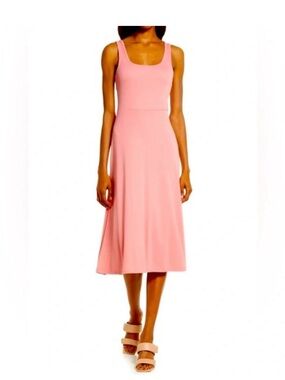 Treasure & Bond coral mauve a-line tank ribbed midi dress